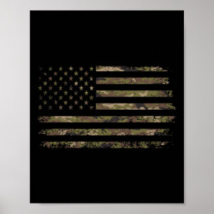 Tarnmuster-amerikanische Flagge USA Camouflage Män Poster