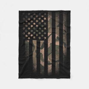 Tarnmuster-amerikanische-Flagge-USA-Militär-Tarnun Fleecedecke