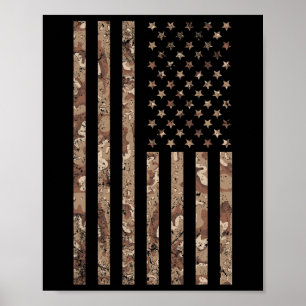 Tarnmuster-amerikanische Militärflagge 4. Juli Ame Poster