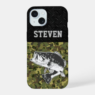 Tarnmuster-Bassangler-Name Männer Sportarten Forel iPhone 15 Hülle