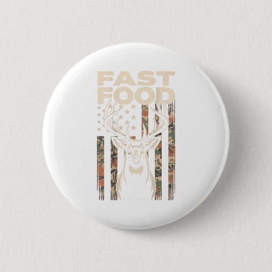Tarnmuster-Hirschjagd-Fast-Food-Gag-Jäger-Geschenk Button (Vorderseite)