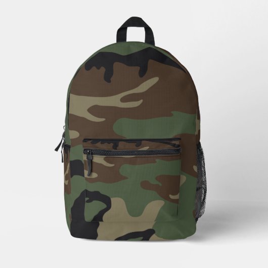 Tarnmuster im Wald-Militärstil Bedruckter Rucksack (Vorderseite)