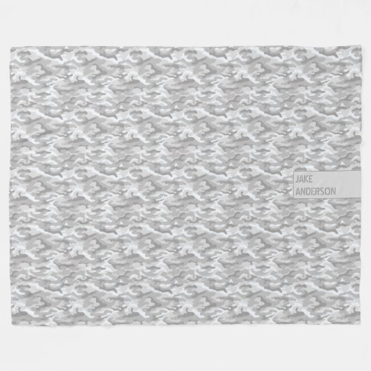 Tarnmuster in dreifachem Grau Fleecedecke (Vorderseite (Horizontal))