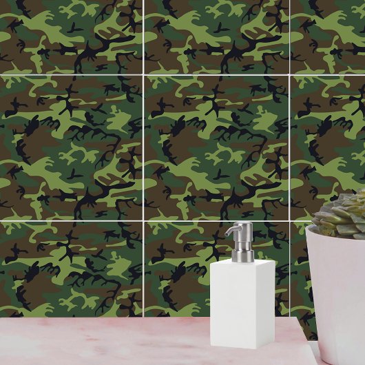 Tarnmuster in Militärgrün Fliese