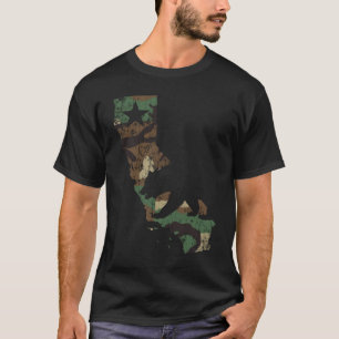 Tarnmuster-Kalifornien-Flagge-State-Bär T-Shirt