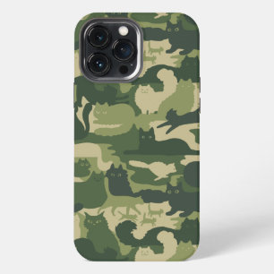 Tarnmuster Katzen Army Green Kitty Katzen Camo iPhone 13 Pro Max Hülle
