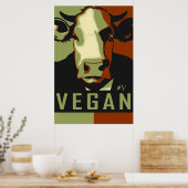 Tarnmuster-Kuh-Pop-Art-Plakat - Vegan  Poster (Küche)