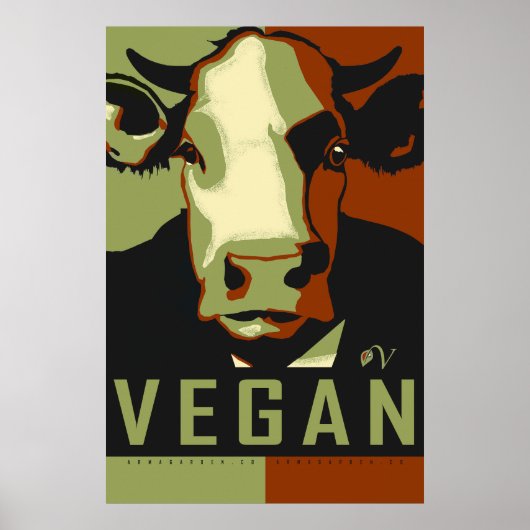 Tarnmuster-Kuh-Pop-Art-Plakat - Vegan  Poster (Vorne)