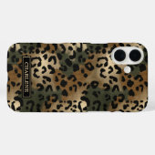 Tarnmuster Leopardenprint Monogramm Case-Mate iPhone Hülle (Rückseite (Horizontal))