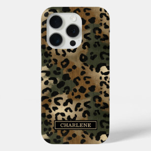 Tarnmuster Leopardenprint monogrammiert Case-Mate iPhone Hülle