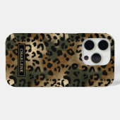 Tarnmuster Leopardenprint monogrammiert Case-Mate iPhone Hülle (Rückseite (Horizontal))