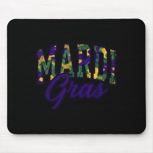 Tarnmuster Mardi Gras Jagdhirsch Design Mousepad (Vorne)