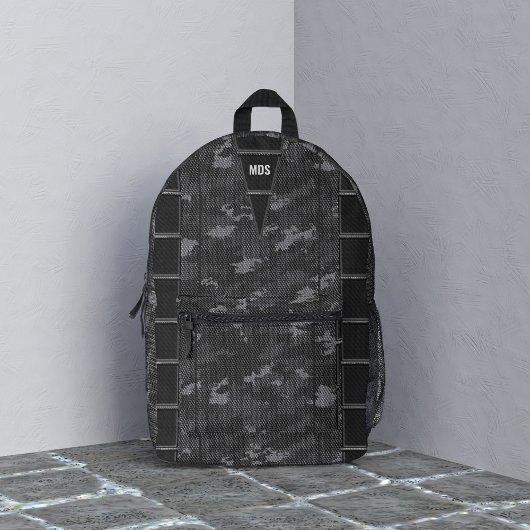 Tarnmuster-Monogramm-Druck-Rucksack Bedruckter Rucksack