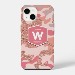 Tarnmuster Rose Gold Röte Pink Camo Armee Muster iPhone 14 Hülle