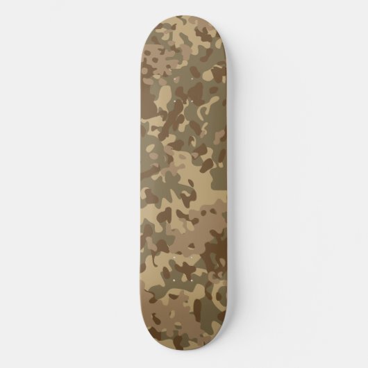 Tarnmuster-Skateboard Braun Beige Grün Skateboard (Vorderseite)