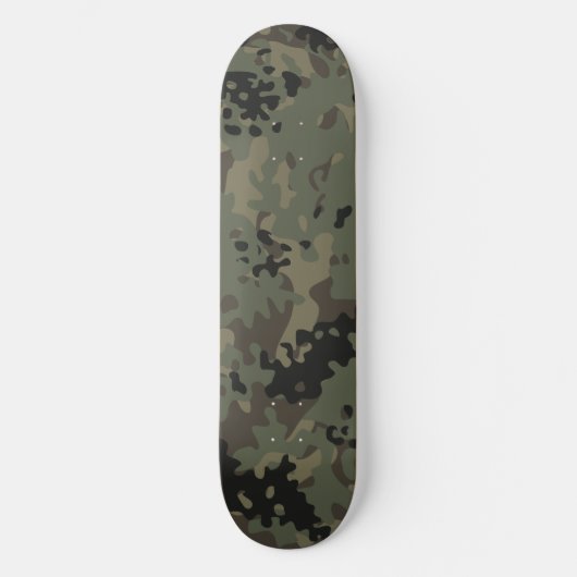 Tarnmuster-Skateboard Grün Schwarz Braun Skateboard (Vorderseite)