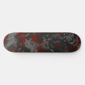 Tarnmuster Skateboard Rot Schwarz Grau (Horizontal)