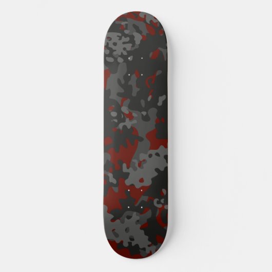 Tarnmuster Skateboard Rot Schwarz Grau (Vorderseite)
