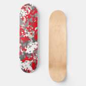 Tarnmuster-Skateboard Rot Schwarz Grau Weiß Skateboard (Vorderseite)