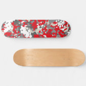 Tarnmuster-Skateboard Rot Schwarz Grau Weiß Skateboard (Horizontal)