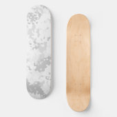Tarnmuster Skateboard Weiß Grau (Vorderseite)