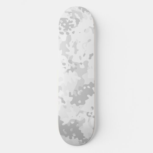 Tarnmuster Skateboard Weiß Grau (Vorderseite)