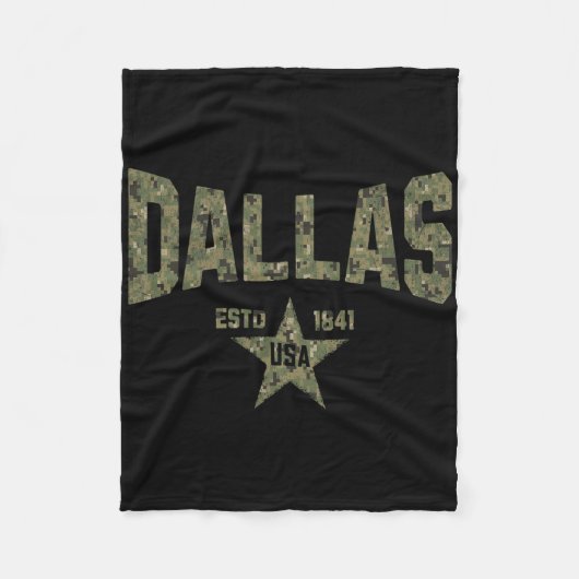 Tarnmuster-Souvenir USA Stern Dallas Texas  Fleecedecke (Vorderseite)