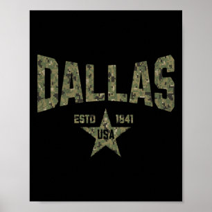Tarnmuster-Souvenir USA Stern Dallas Texas  Poster