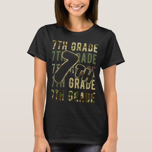 Tarnmuster Team 7. Klasse Squad Back to School Leh T-Shirt (Vorderseite)