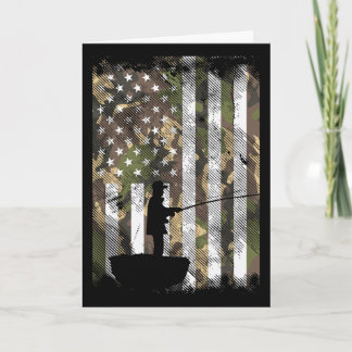 Tarnmuster US-Flag Fischer Vintage-Angeln Patrioti Karte