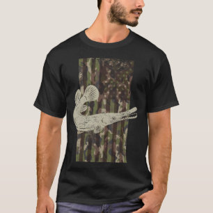 Tarnmuster-US-Flagge Amerikanischer Alligator Gar  T-Shirt