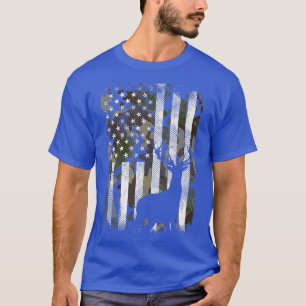 Tarnmuster-US-Flagge Hirsch-Elch-Bock-Tarnung-Jagd T-Shirt