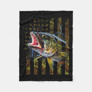 Tarnmuster USA-Flagge Big Mouth B-Angeln Fleecedecke