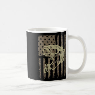 Tarnmuster Usa-Flagge Big Mouth B Vintage-Angeln T Kaffeetasse