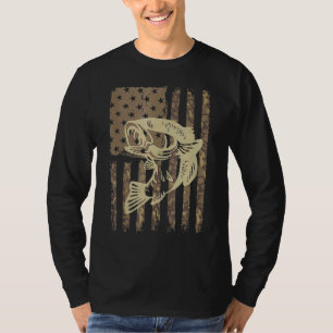 Tarnmuster Usa Flagge Großmaulbarsch Vintage Angel T-Shirt