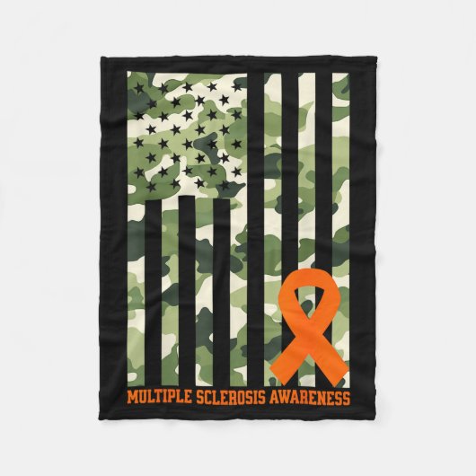 Tarnmuster-USA-Flagge Multiple-Sklerose-Bewusstsei Fleecedecke (Vorderseite)