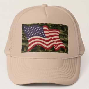 Tarnmuster-USA-Flaggenhut für den täglichen Gebrau Truckerkappe