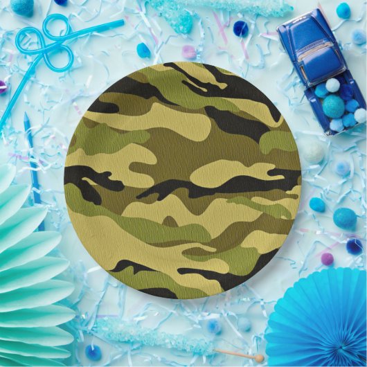 Tarnpapier-Teller Pappteller (Party)