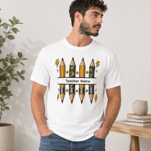 Tarnstift geteilte Blitzschraube Smiley Lehrer T-Shirt