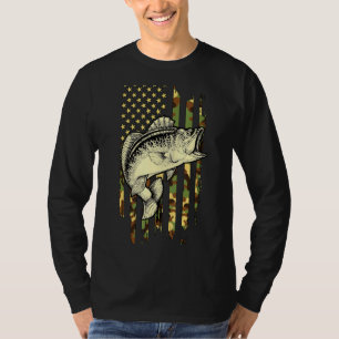 Tarnung Amerikanische Flagge Bass Angeln Camo USA T-Shirt