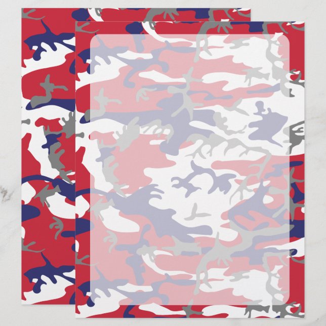 Tarnung, Blau Weiß Rot Grau, Militär, Armee (Vorne/Hinten)