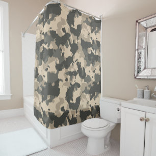 Tarnung Camo Braun Grün Armee Waldland Duschvorhang