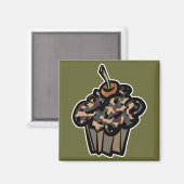 Tarnung-Cupcake Magnet (Vorderseite/Rückseite)