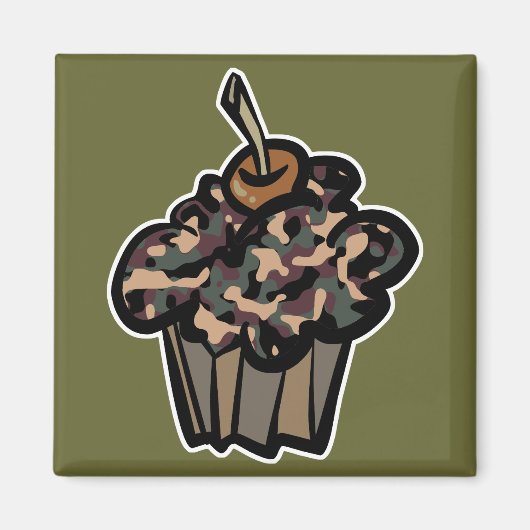 Tarnung-Cupcake Magnet (Vorne)