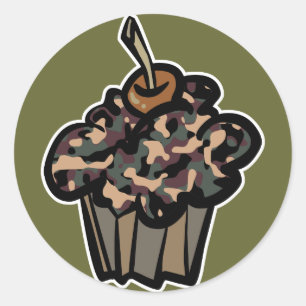 Tarnung-Cupcake Runder Aufkleber