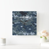 Tarnung der Marine-NWU kundengerecht Quadratische Wanduhr (Zuhause)