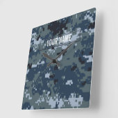 Tarnung der Marine-NWU kundengerecht Quadratische Wanduhr (Winkel)