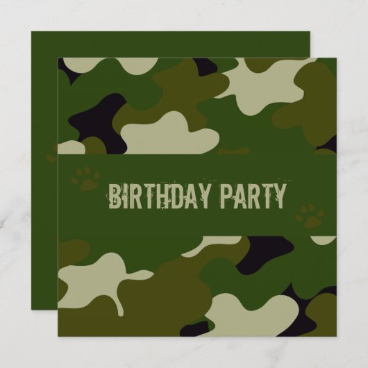 Tarnung Einladung (Vorne/Hinten)