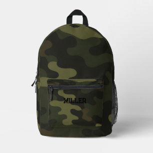 Tarnung Erdig Grün Braun Schwarze Akzente Modern Bedruckter Rucksack