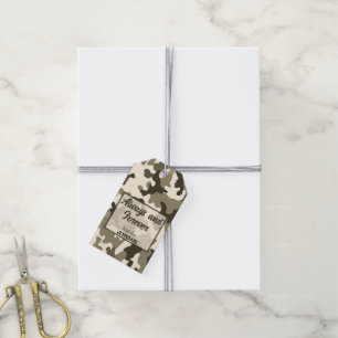 Tarnung Erdtöne in Braun und Beige Geschenkanhänger